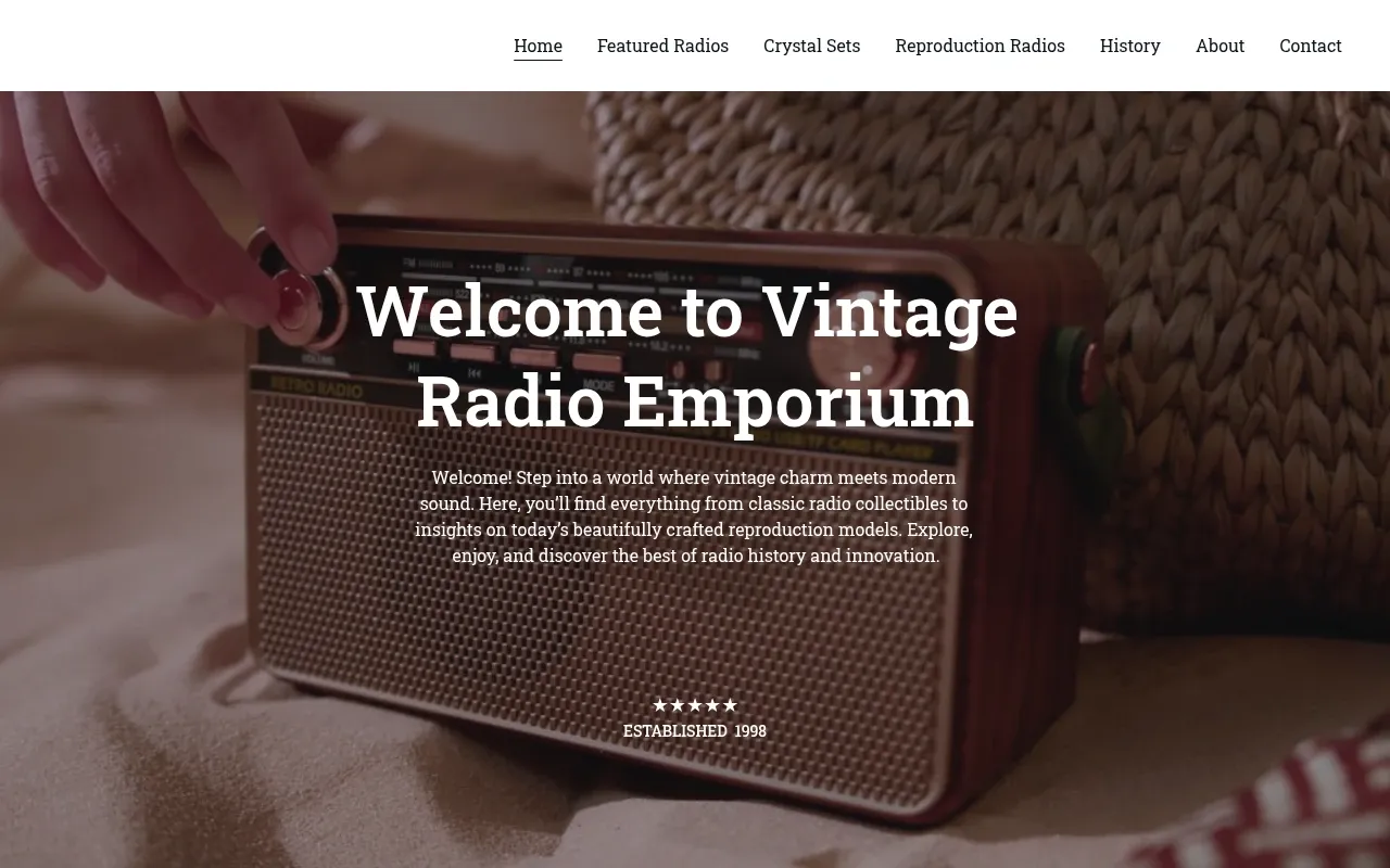 Screenshot of VintageRadio.info