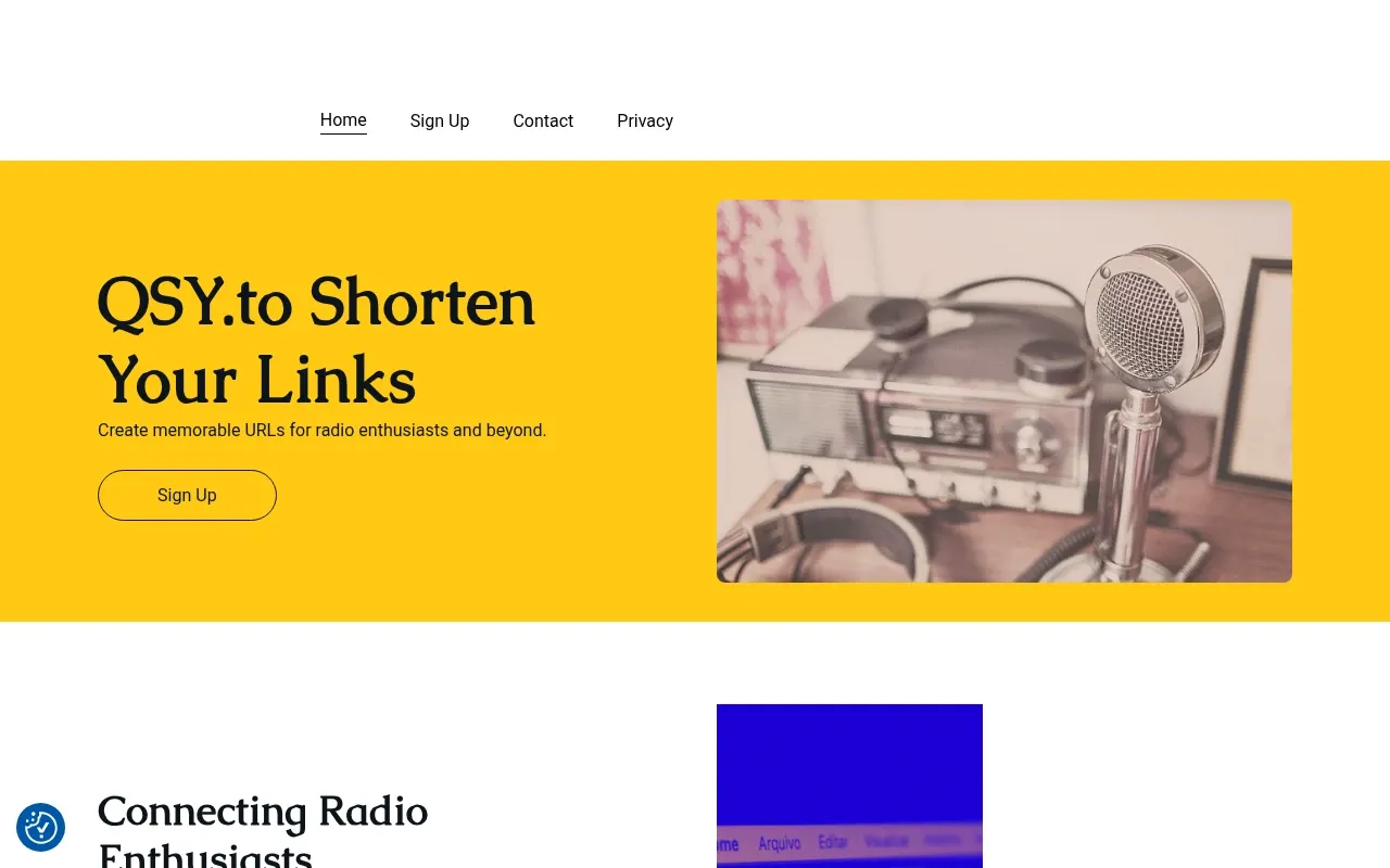 Screenshot of the QSY.to short-link service