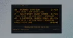 The Calibrated Ideas bus departure board for the Cambridge Road and Cockle Dicks Lane stop in Southport, in amber dot-matrix style, showing buses to Formby Station, Southport Duke Street and Liverpool Queen Square with a mix of live and scheduled times